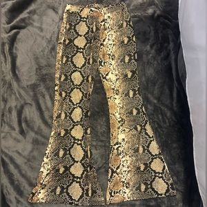 Altar’d State Stretchy Flare Snakeskin Pants - Size Small